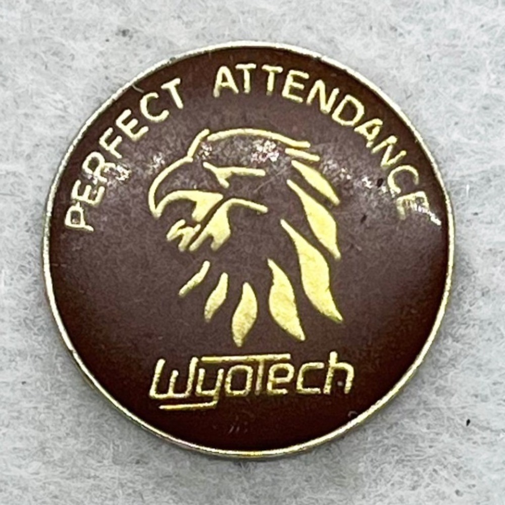 🔮 5/$25 Vintage WyoTech Perfect Attendance‎ Pin